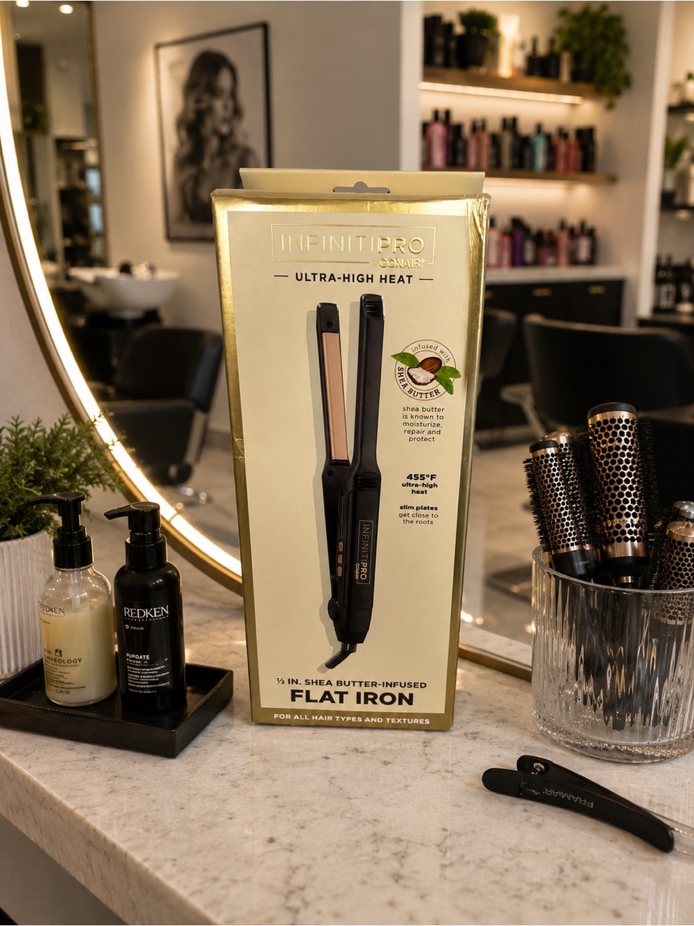 InfinitiPRO by Conair 1" Shea Butter-Infused Flat Iron - Black